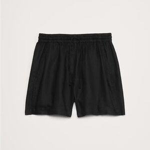 Banana Republic Black Women's European Flax Linen Pull On 4" Short Shorts